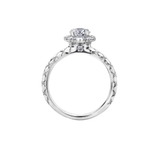 Diamond Fur Halo Engagement Ring
