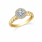 Diamond Fur Halo Engagement Ring