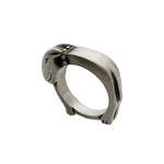 Dog ring brushed sterling