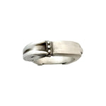Dog ring brushed sterling silver 