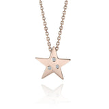 Diamond-Sprinkled Gold Star Necklace