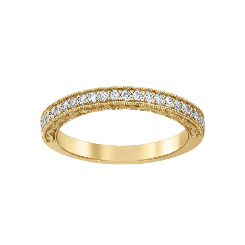 Crafted in 18kt Pure White™, this band features frost-inspired engravings set with round brilliant-cut Canadian diamonds.