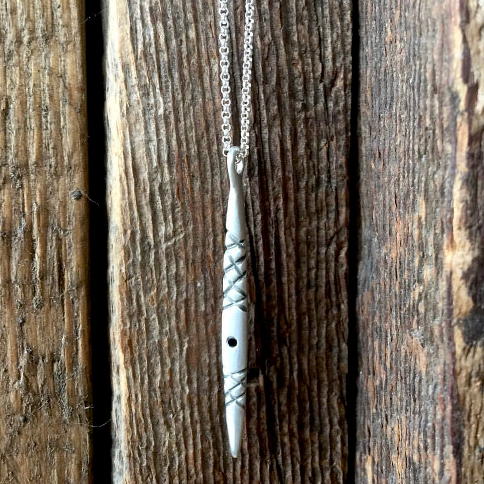 Bound Spear Pendant with Black Diamond