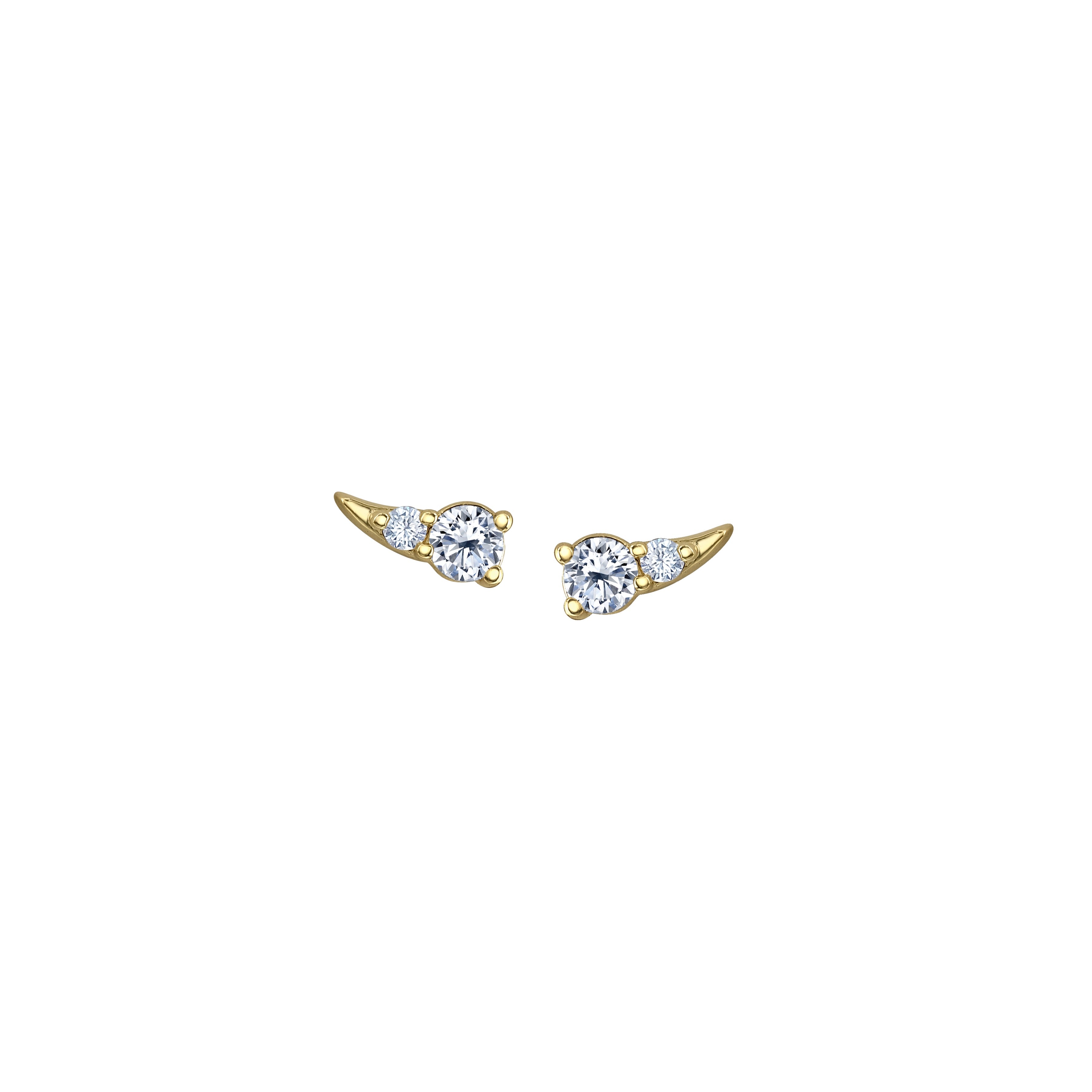 Crafted in 14KT yellow Certified Canadian Gold, these earrings feature comets set with round brilliant-cut Canadian diamonds.