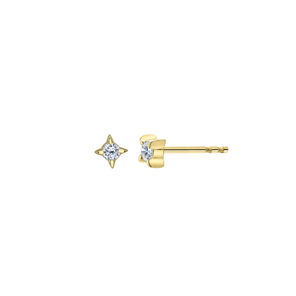 Crafted in 14KT yellow Certified Canadian Gold, these earrings feature a star set with round brilliant-cut Canadian diamonds.