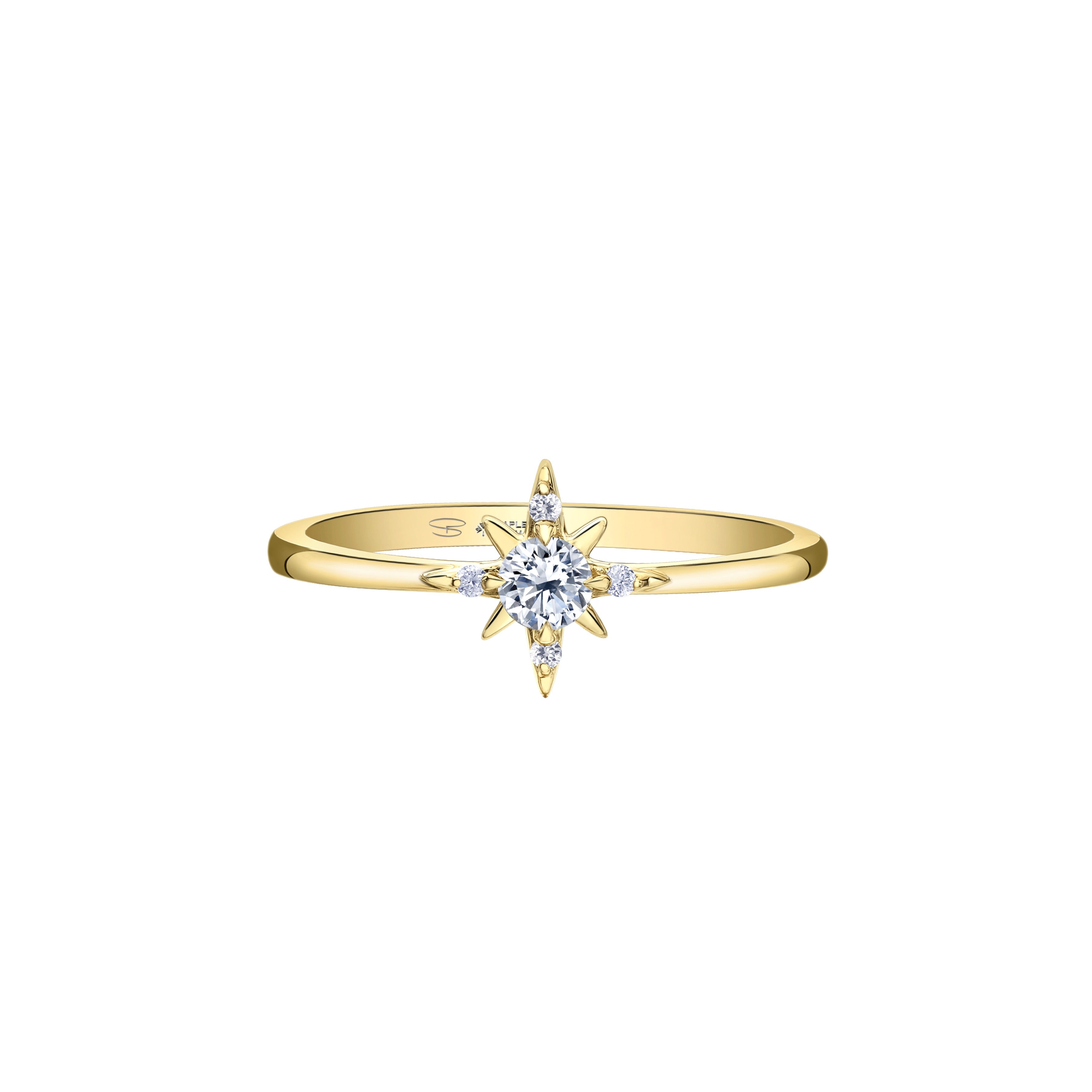 Crafted in 14KT yellow Certified Canadian Gold, this ring features the north star set with round brilliant-cut Canadian diamonds.