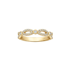 Crafted in 14KT Canadian Certified Gold, this infinity symbol-inspired band features Canadian diamonds.