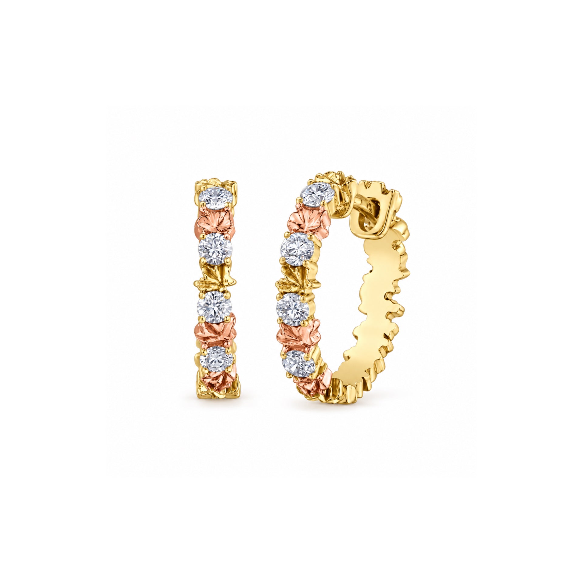 Canadian diamonds in Maple leaves earrings