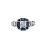 Radiant Frost Ring Sapphire Halo