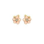 Crafted in 14KT rose and yellow Certified Canadian Gold, these earrings feature Alberta wild roses set with round brilliant-cut Canadian diamonds