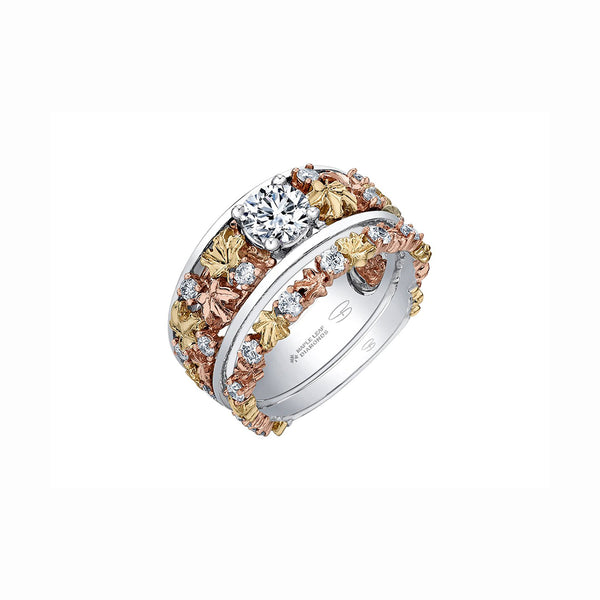 ‘Brilliant Fall Ring’ with matching band ‘Falling Leaves Band’