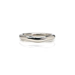 Crafted in 14KT white gold, this 3mm comfort-fit band features a small curve.