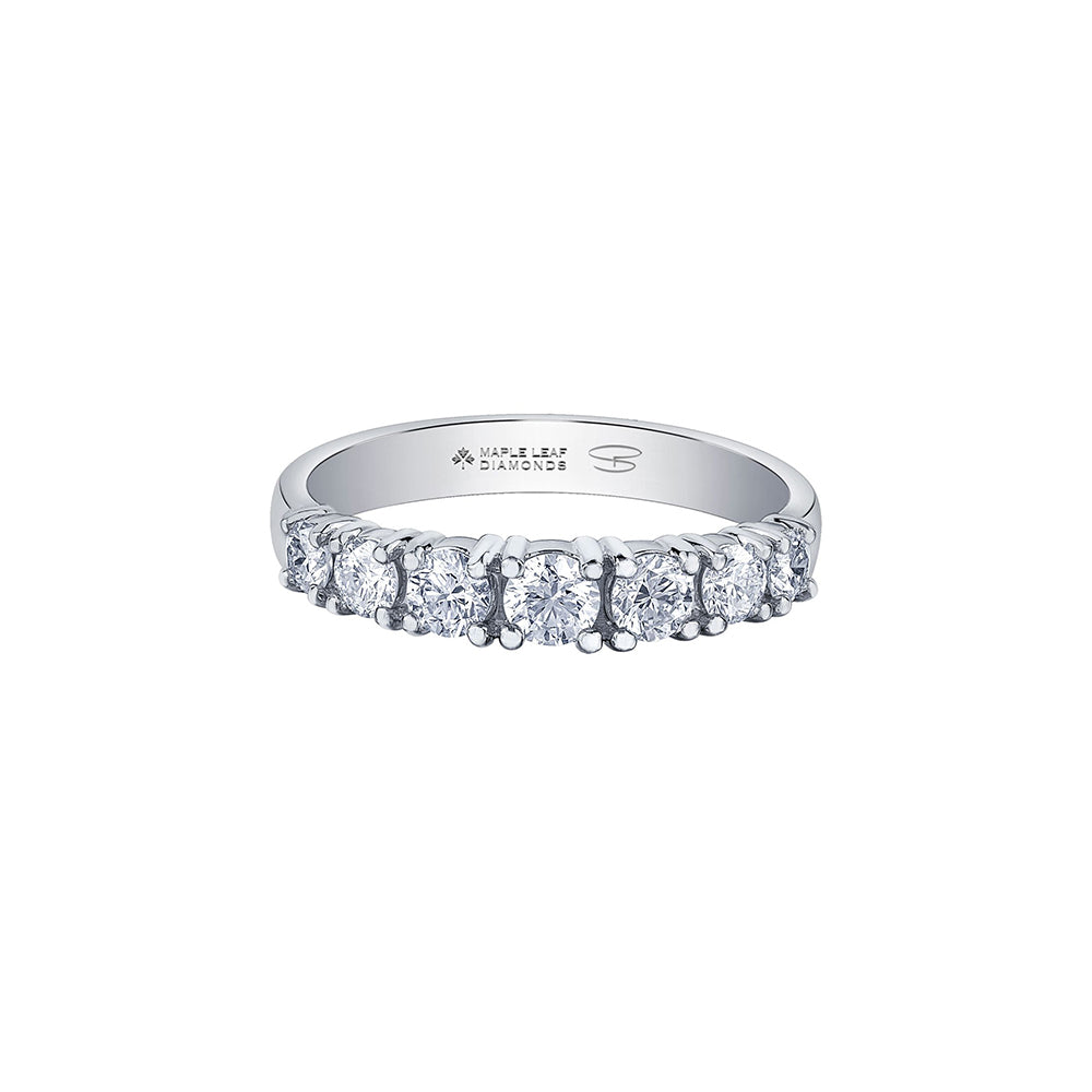 Crafted in 14KT white Certified Canadian Gold, this ring is set with round brilliant-cut Canadian diamonds.