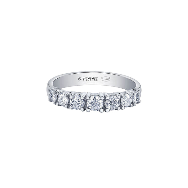 Crafted in 14KT white Certified Canadian Gold, this ring is set with round brilliant-cut Canadian diamonds.