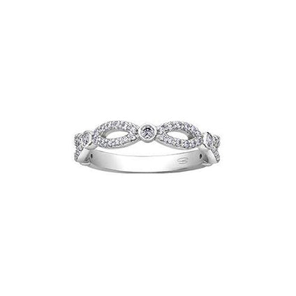 Crafted in 14KT Canadian Certified Gold, this infinity symbol-inspired band features Canadian diamonds.