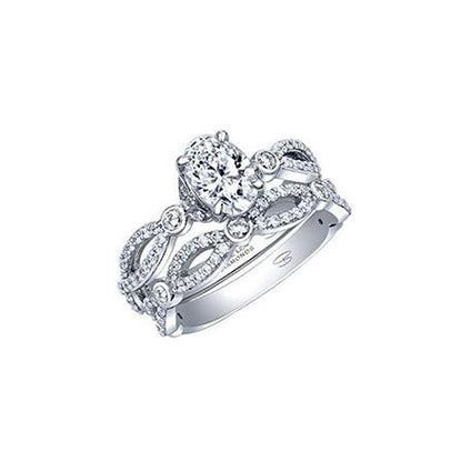 'Lily Infinity Oval Engagement Ring' with matching band 'Lily Bezel Band'