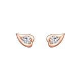 Crafted in 14KT rose Canadian Certified Gold, these ivy leaf shaped earrings are each set with a round brilliant-cut Canadian diamond.