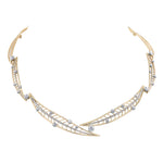 Crafted in 14KT Canadian Certified Gold, this necklace  features willow tree leaves linked together set with round brilliant-cut Canadian Diamonds. 