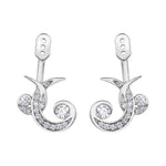 Crafted in 14KT white Canadian Certified Gold, these earring enhancers each feature a sprout-inspired shape set with round brilliant-cut Canadian diamonds.