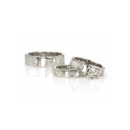 Opulence 6-mm Flat Band with Princess-Cut Diamonds