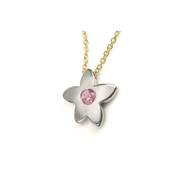 Flower Pendant with Pink Sapphire