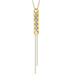 Crafted in 14KT yellow Certified Canadian Gold, this bolo style necklace features a quilted pattern set with round brilliant-cut Canadian diamonds. 