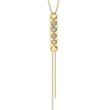 Crafted in 14KT yellow Certified Canadian Gold, this bolo style necklace features a quilted pattern set with round brilliant-cut Canadian diamonds. 
