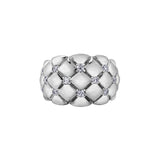 Crafted in 14KT white Certified Canadian Gold, this quilted ring is set with round brilliant-cut Canadian diamonds. 