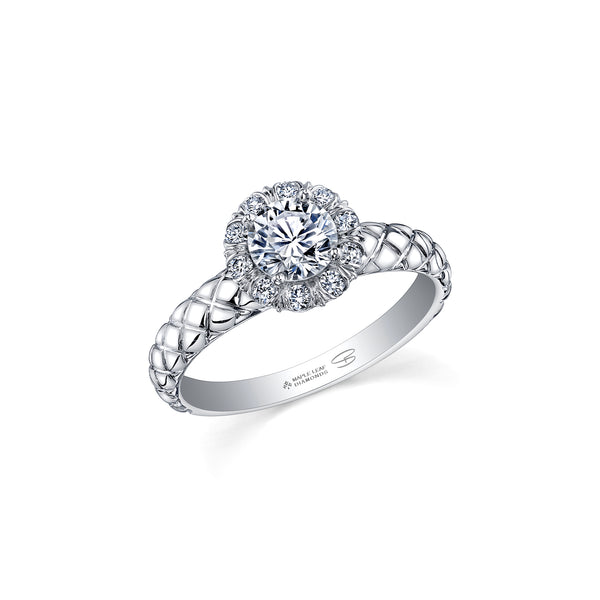Diamond Fur Halo Engagement Ring