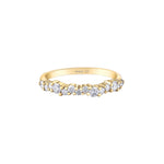Crafted in yellow 14KT Canadian Certified Gold, this ring features fourteen round brilliant cut Canadian diamonds