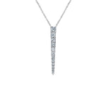 Crafted in 14KT white Certified Canadian Gold, this pendant features round brilliant-cut Canadian diamonds set in the shape of an icicle.