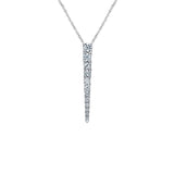 Crafted in 14KT white Certified Canadian Gold, this pendant features round brilliant-cut Canadian diamonds set in the shape of an icicle.