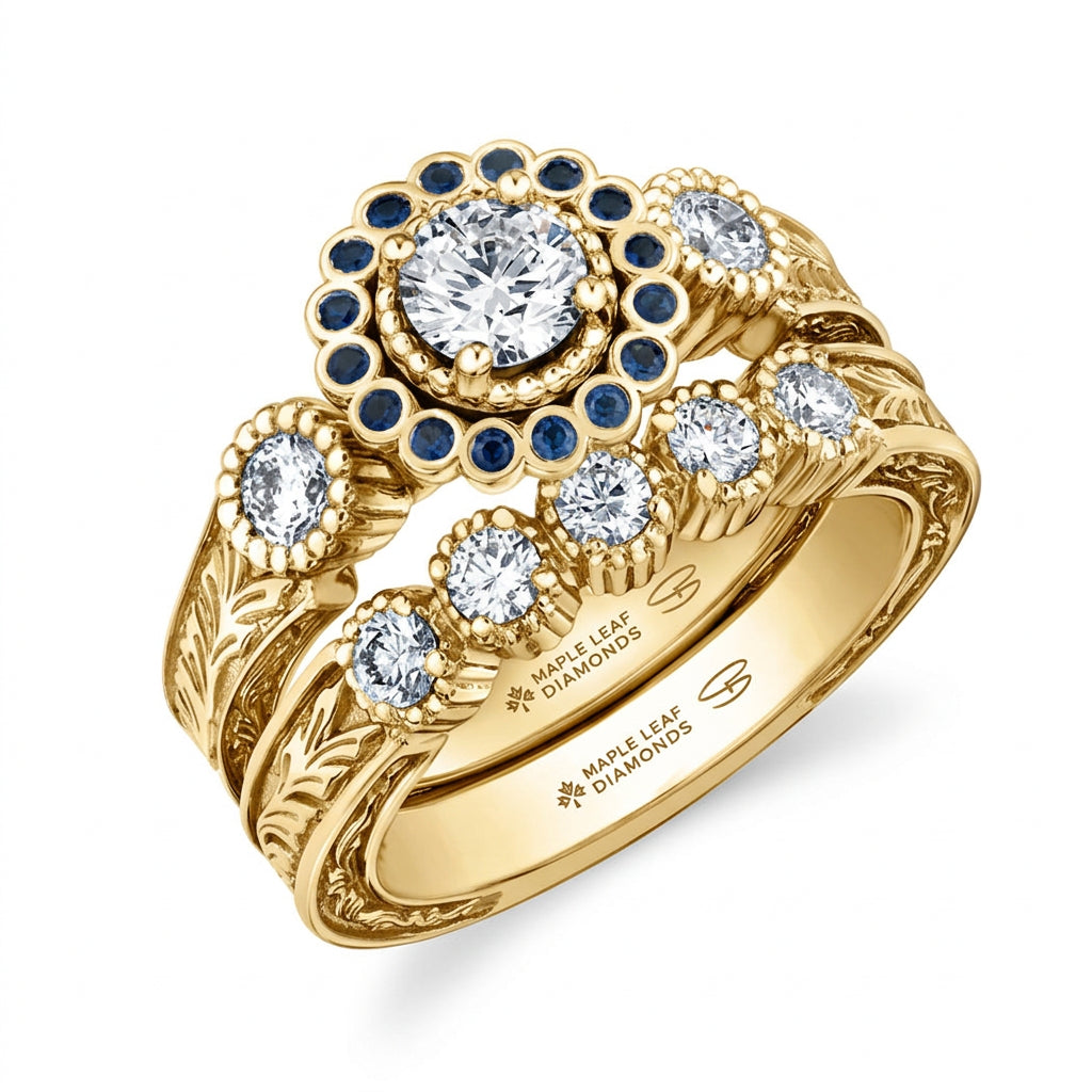 ‘Vintage Frost Ring’ with matching band ‘Vintage Frost Band’