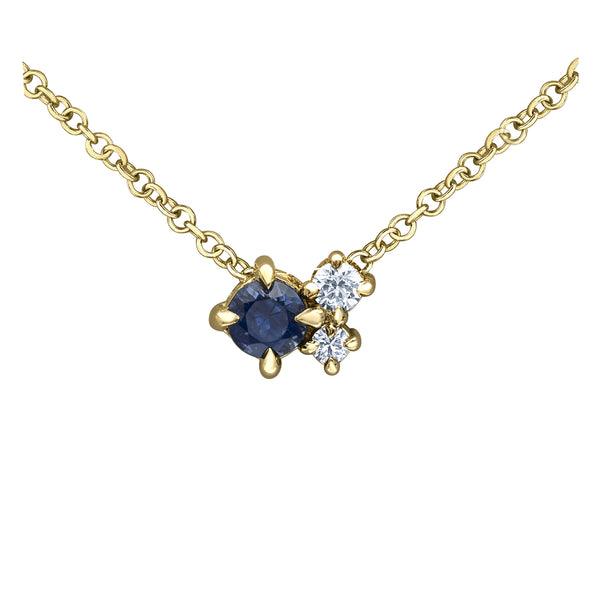 Wild Trio Blue Sapphire Necklace