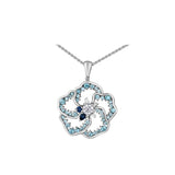 Wildflower Pendant (Small) with Blue Topaz