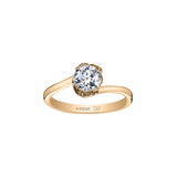 Maple Leaf Solitaire Ring