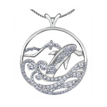 Crafted in white 14KT Canadian Certified Gold, this pendant features an orca set round brilliant cut Canadian diamonds